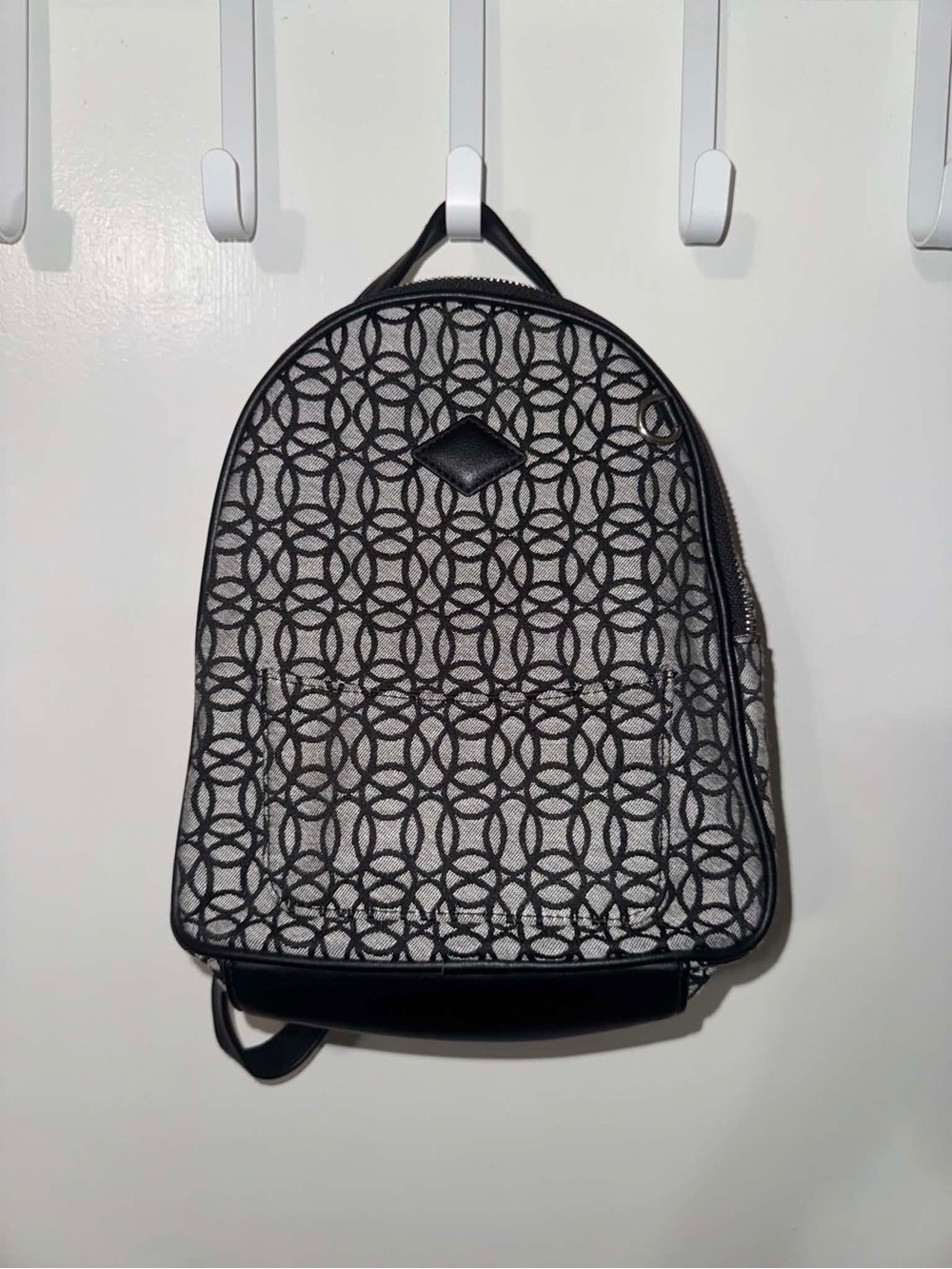 Time and Tru Women's Ruby Backpack Black And Grey Handbag